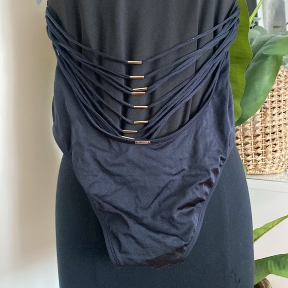 NWT Victorias Secret Swim One Piece Black bathing suit with sexy back detailing - Picture 6 of 8